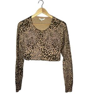 TIME and Tru Size S (4-6) crop top animal print long sleeve button down